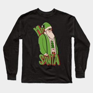 Green Mr Santa Long Sleeve T-Shirt